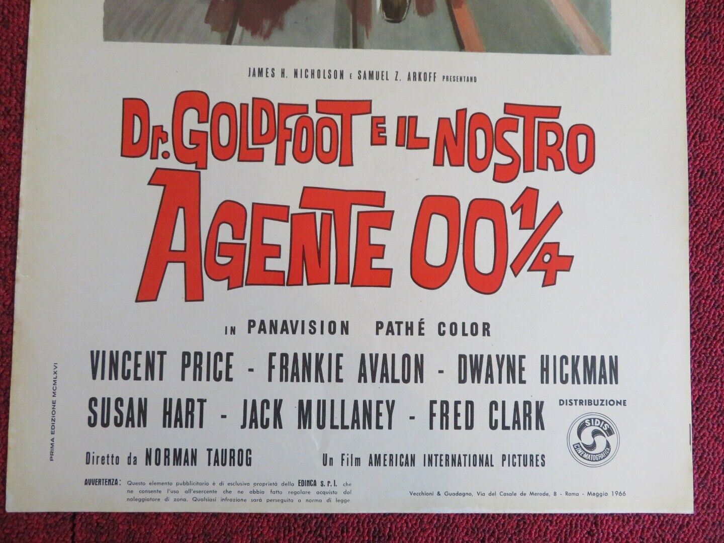 DR.GOLDFOOT E IL NOSTRO AGENTE 00 1/4 ITALIAN LOCANDINA (27.5"x13") POSTER 1966 Movie posters