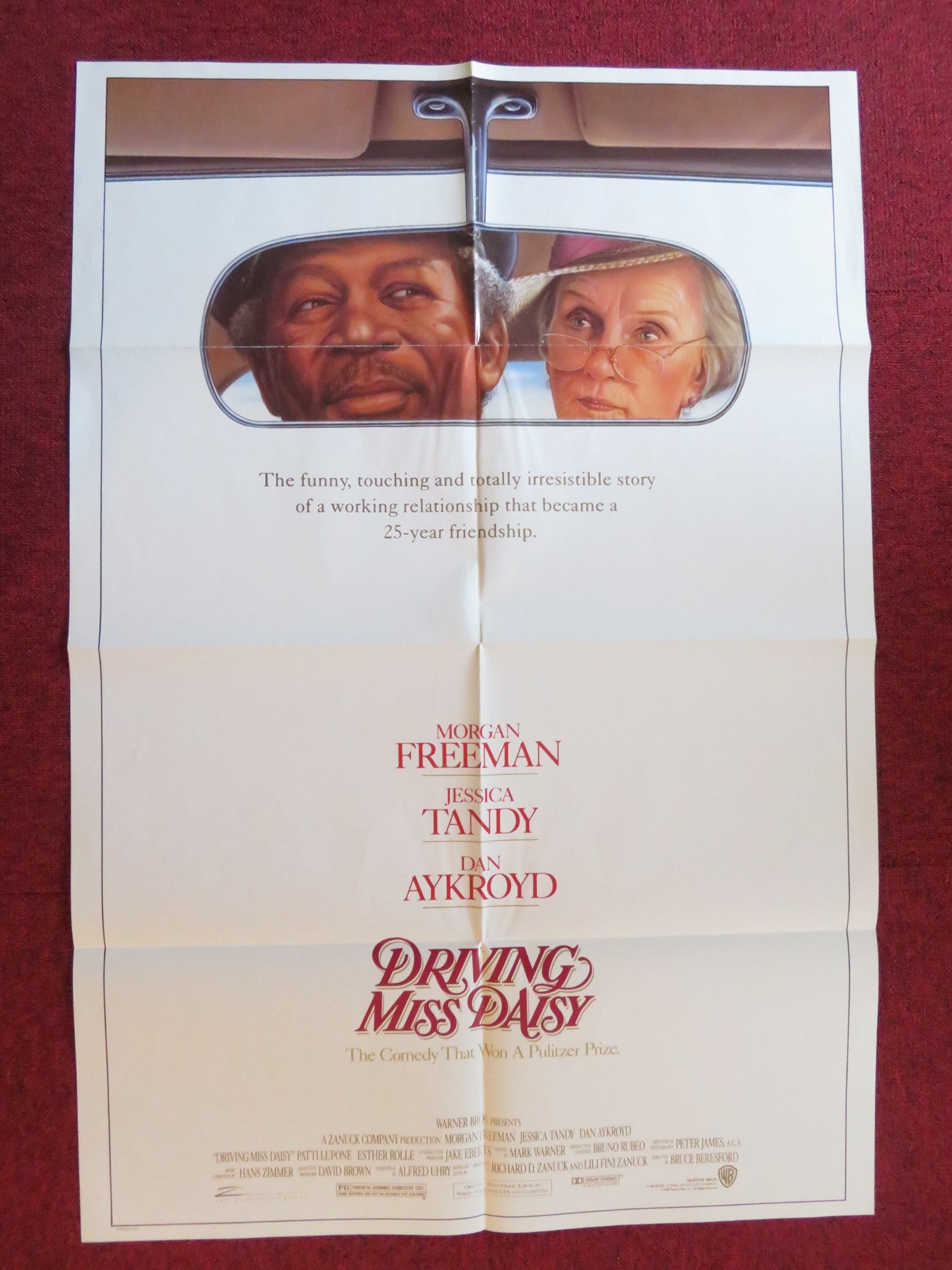 DRIVING MISS DAISY FOLDED US ONE SHEET POSTER MORGAN FREEMAN JESSICA TANDY 1989 Rendezvous Cinema Movie posters