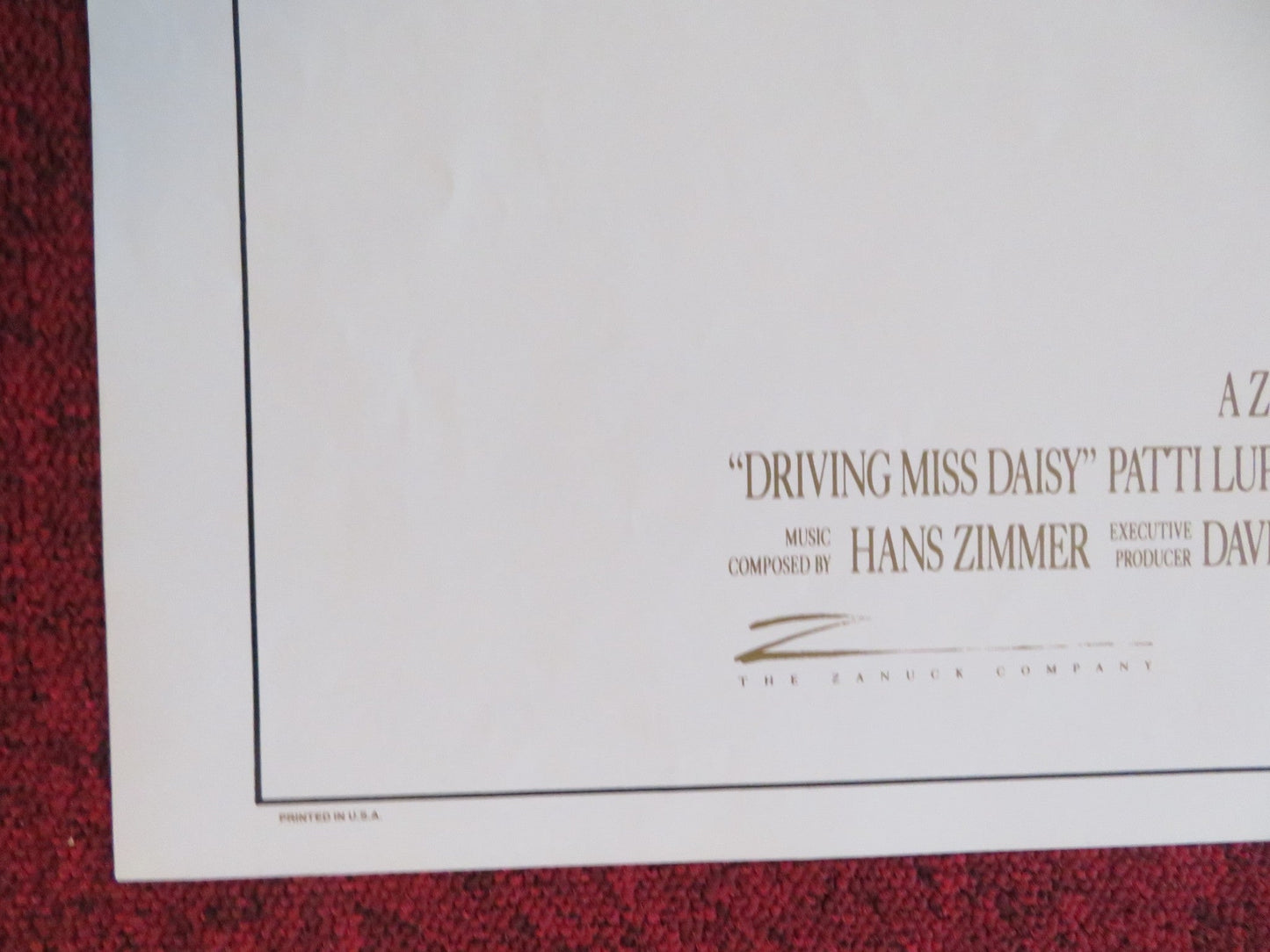 DRIVING MISS DAISY FOLDED US ONE SHEET POSTER MORGAN FREEMAN JESSICA TANDY 1989 Rendezvous Cinema Movie posters