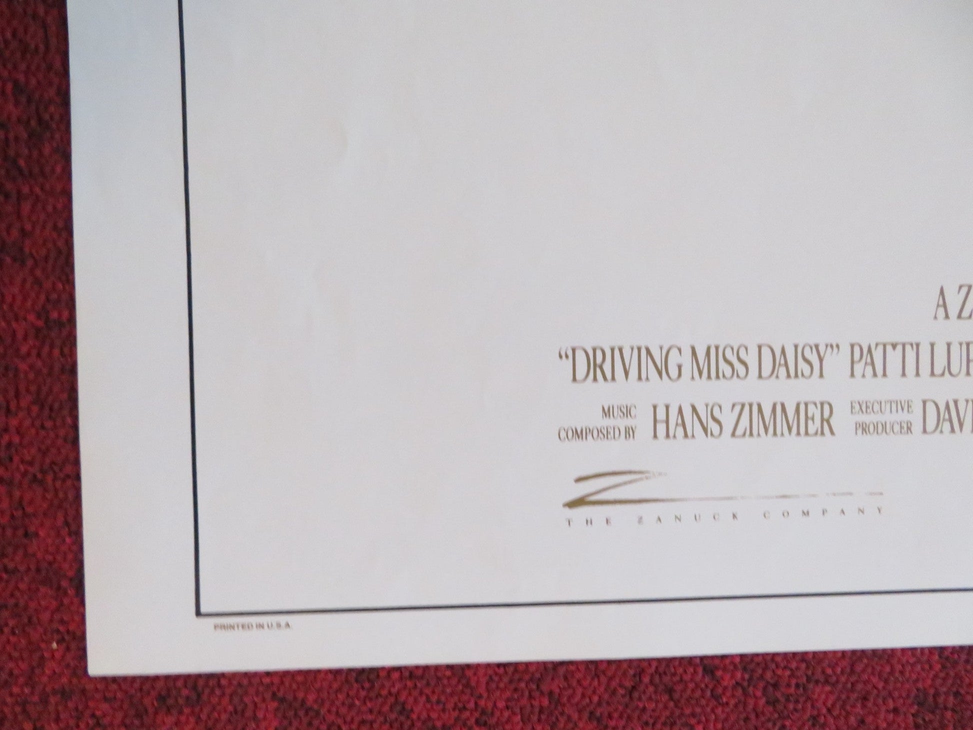 DRIVING MISS DAISY FOLDED US ONE SHEET POSTER MORGAN FREEMAN JESSICA TANDY 1989 Rendezvous Cinema Movie posters