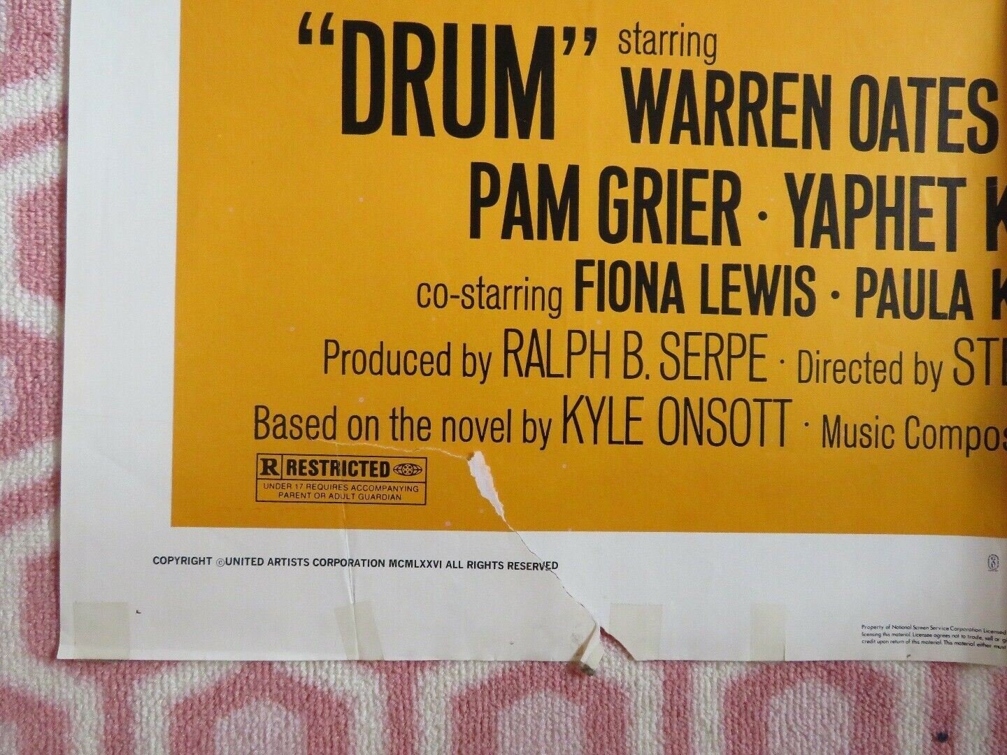 DRUM US ONE SHEET POSTER WARREN OATES ISELA VEGA 1976 Movie posters