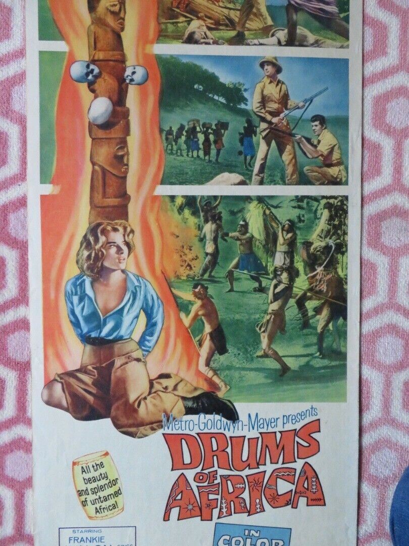 DRUMS OF AFRICA US INSERT (14"x 36") POSTER FRANKIE AVALON 1963 - Rendezvous Cinema