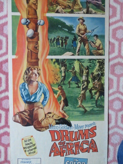 DRUMS OF AFRICA US INSERT (14"x 36") POSTER FRANKIE AVALON 1963 - Rendezvous Cinema