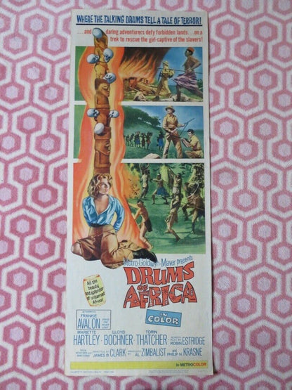 DRUMS OF AFRICA US INSERT (14"x 36") POSTER FRANKIE AVALON 1963 - Rendezvous Cinema