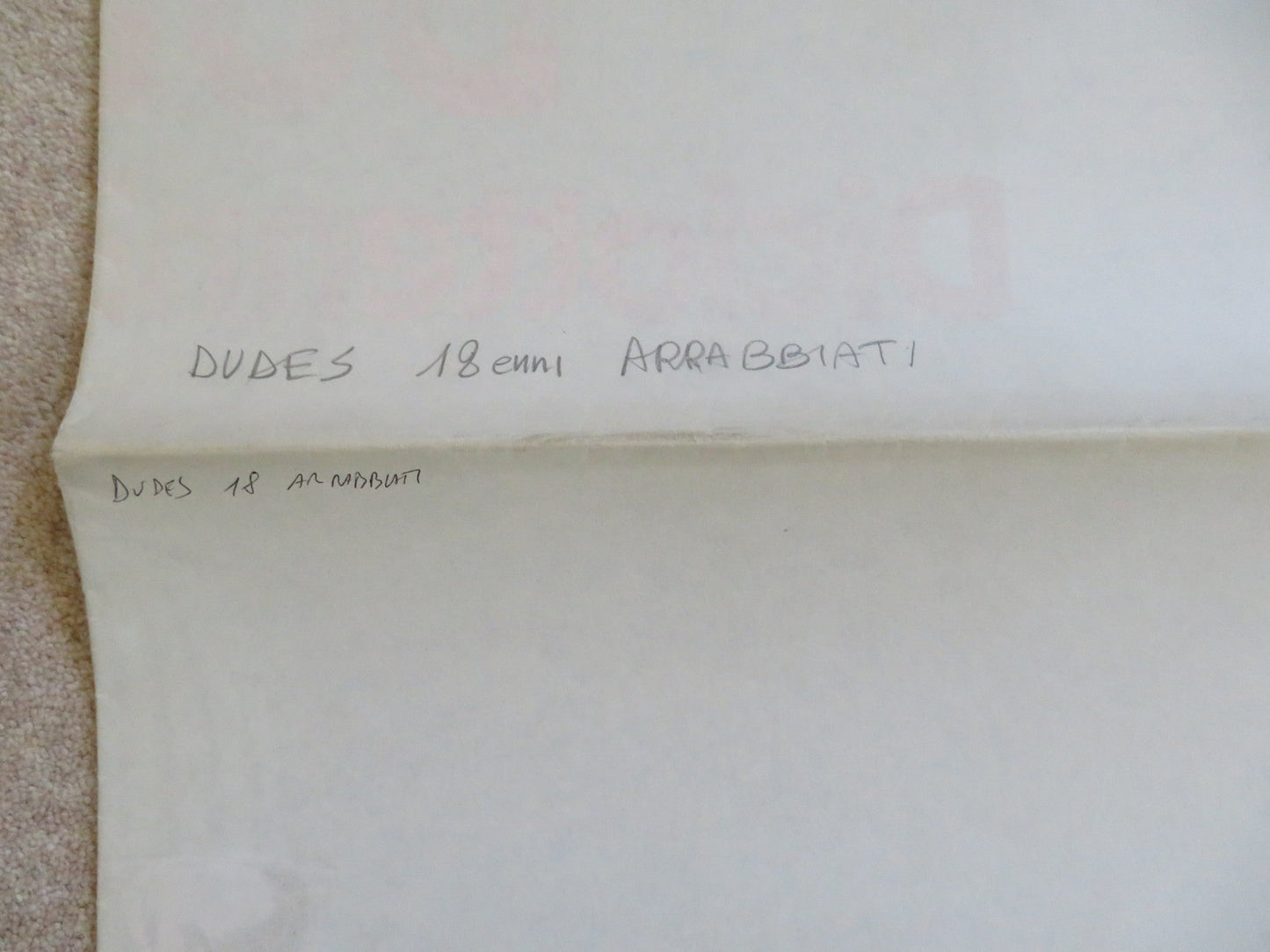 DUDES ITALIAN 2 FOGLIO POSTER JON CRYER FLEA 1987 Rendezvous Cinema Movie posters