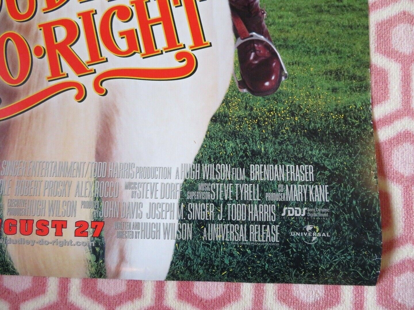 DUDLEY DO RIGHT US ONE SHEET ROLLED POSTER BRENDAN FRASER 1999 Movie posters