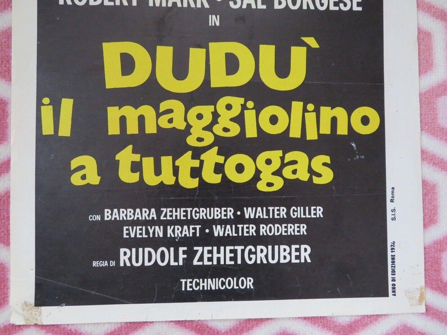 DUDU IL MAGGIOLINO A TUTTOGAS / love bug ITALIAN LOCANDINA (27.5"x 13") POSTER Movie posters