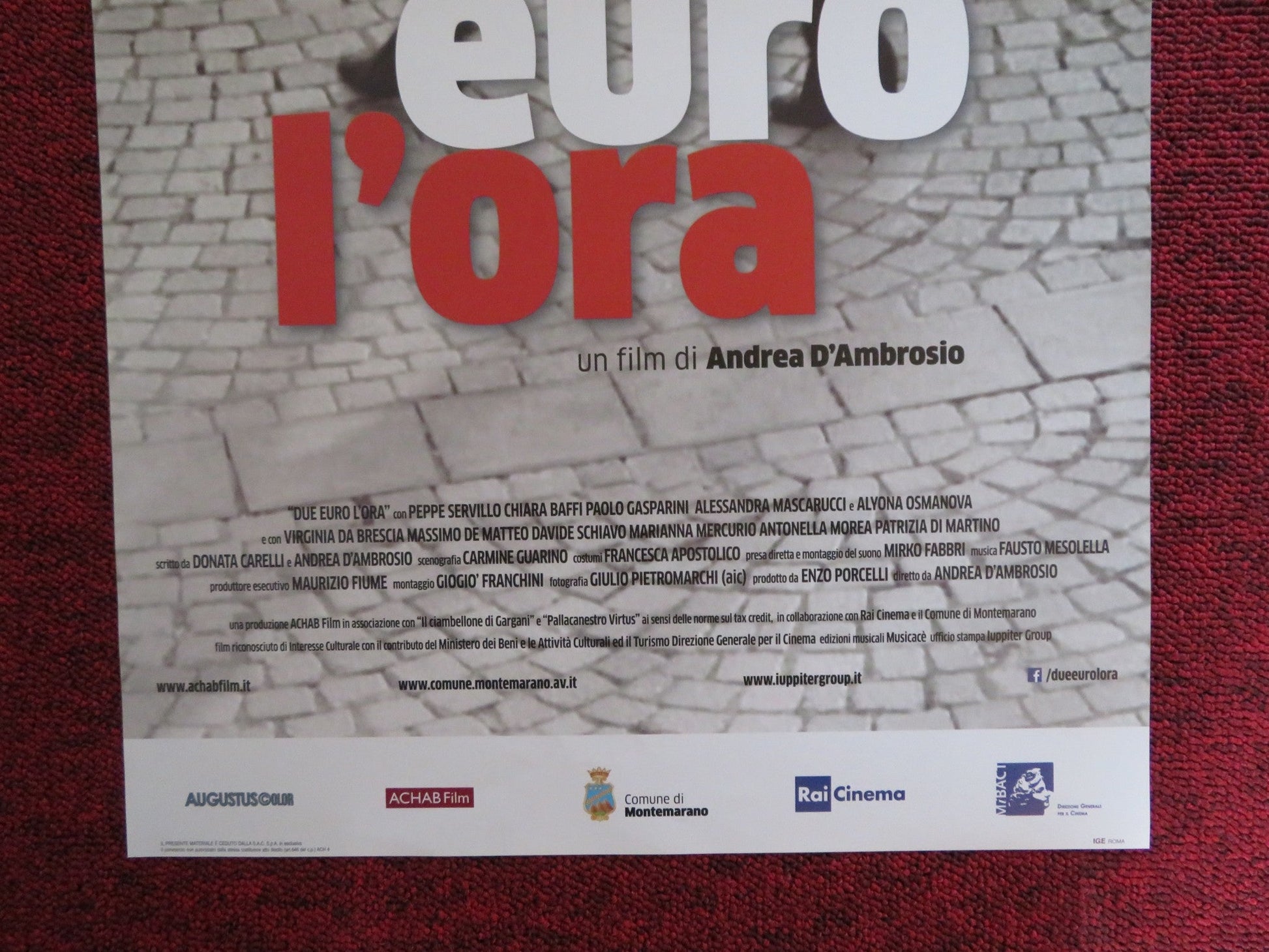 DUE EURO L'ORA ITALIAN LOCANDINA POSTER CHIARA BAFFI MASSIMO DE MATTEO 2016 Rendezvous Cinema Movie posters
