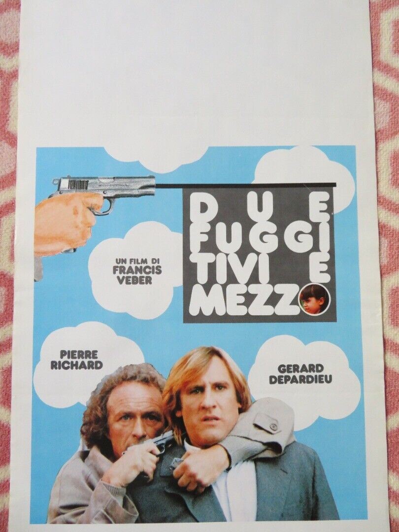 DUE FUGGI TIVI E MEZZ ITALIAN LOCANDINA (27.5"x13") POSTER PIERRE RICHARD 1988 Movie posters