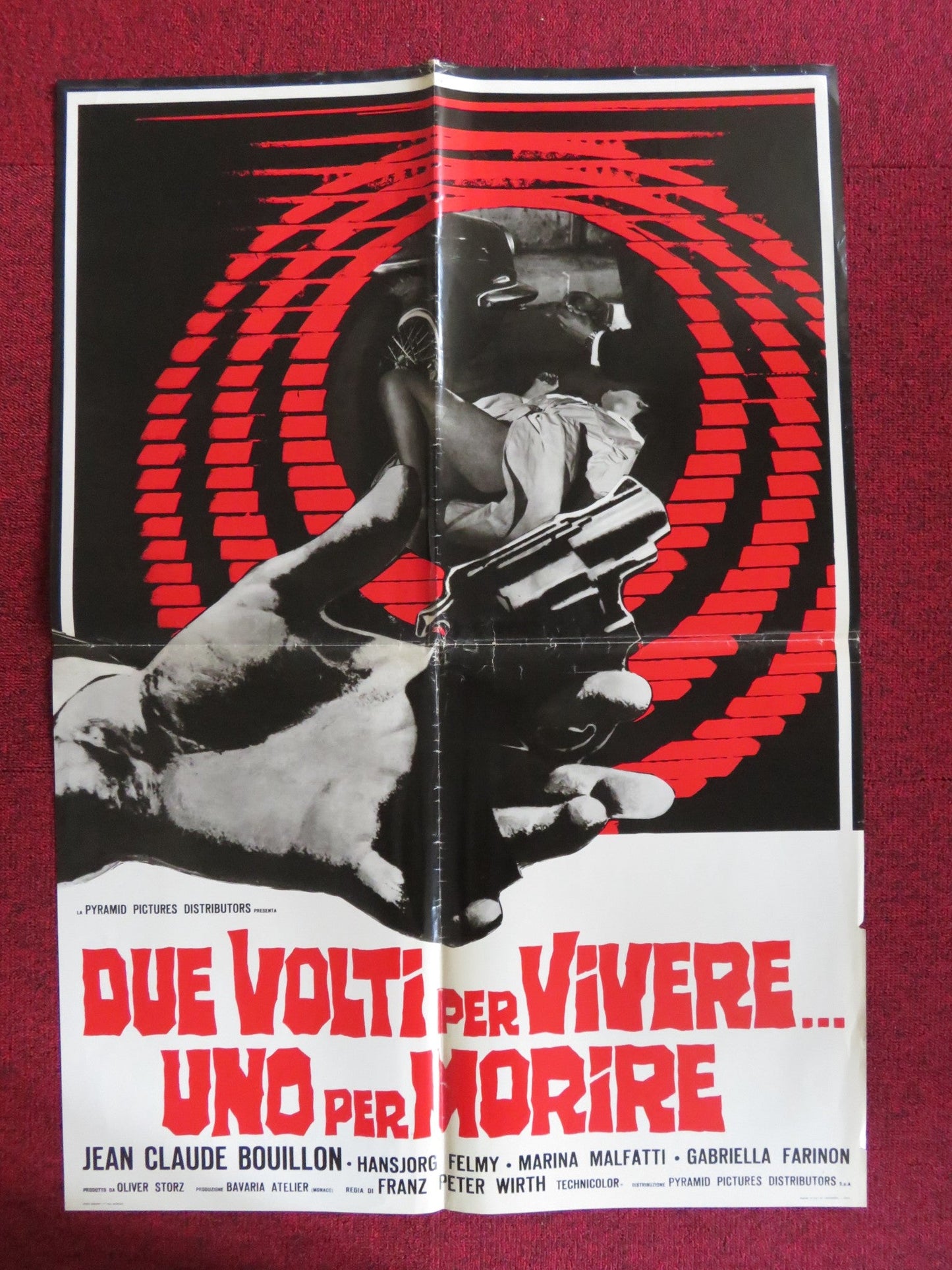 DUE VOLTI PER VIVERE...UNO PER MORIRE ITALIAN FOGLIO POSTER BOUILLON 1972 Rendezvous Cinema Movie posters