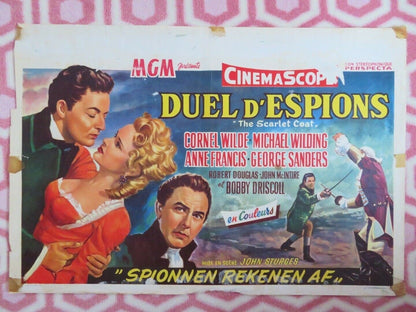 DUEL D'ESPIONS/ THE SCARLET COAT BELGIUM (14.5"x 21.5") POSTER CORNEL WILDE 1955 Movie posters