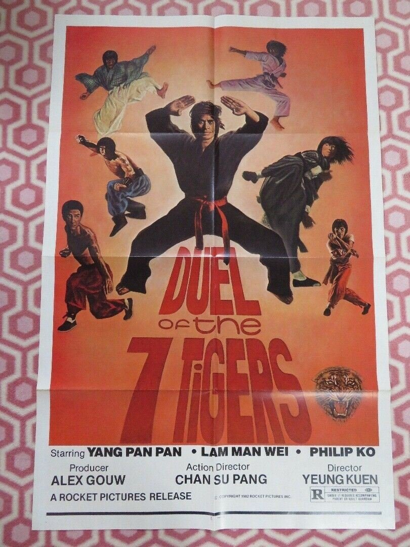 DUEL OF THE 7 TIGERS FOLDED US ONE SHEET POSTER YANG PAN PAN LAM MAN WEI 1982 - Rendezvous Cinema