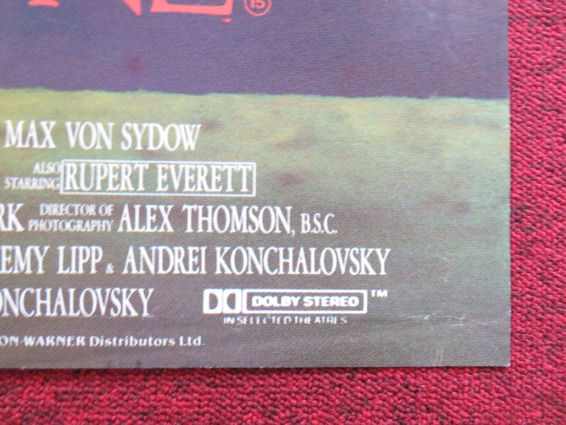 DUET FOR ONE UK QUAD POSTER FOLDED CANNON JULIE ANDREWS MAX VON SYDOW 1986 Rendezvous Cinema Movie posters