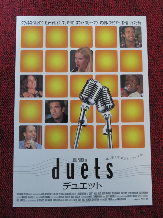 DUETS JAPANESE CHIRASHI (B5) POSTER GWYNETH PALTROW PAUL GIAMATTI 2000 Rendezvous Cinema Movie posters