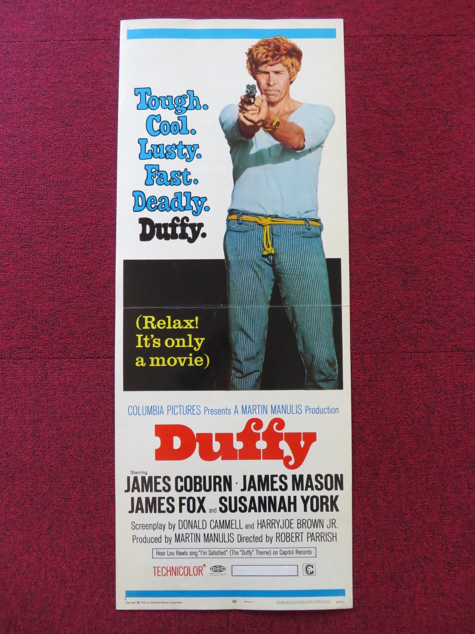 DUFFY US INSERT (14"x 36") POSTER JAMES COBURN JAMES MASON 1968 Rendezvous Cinema Movie posters