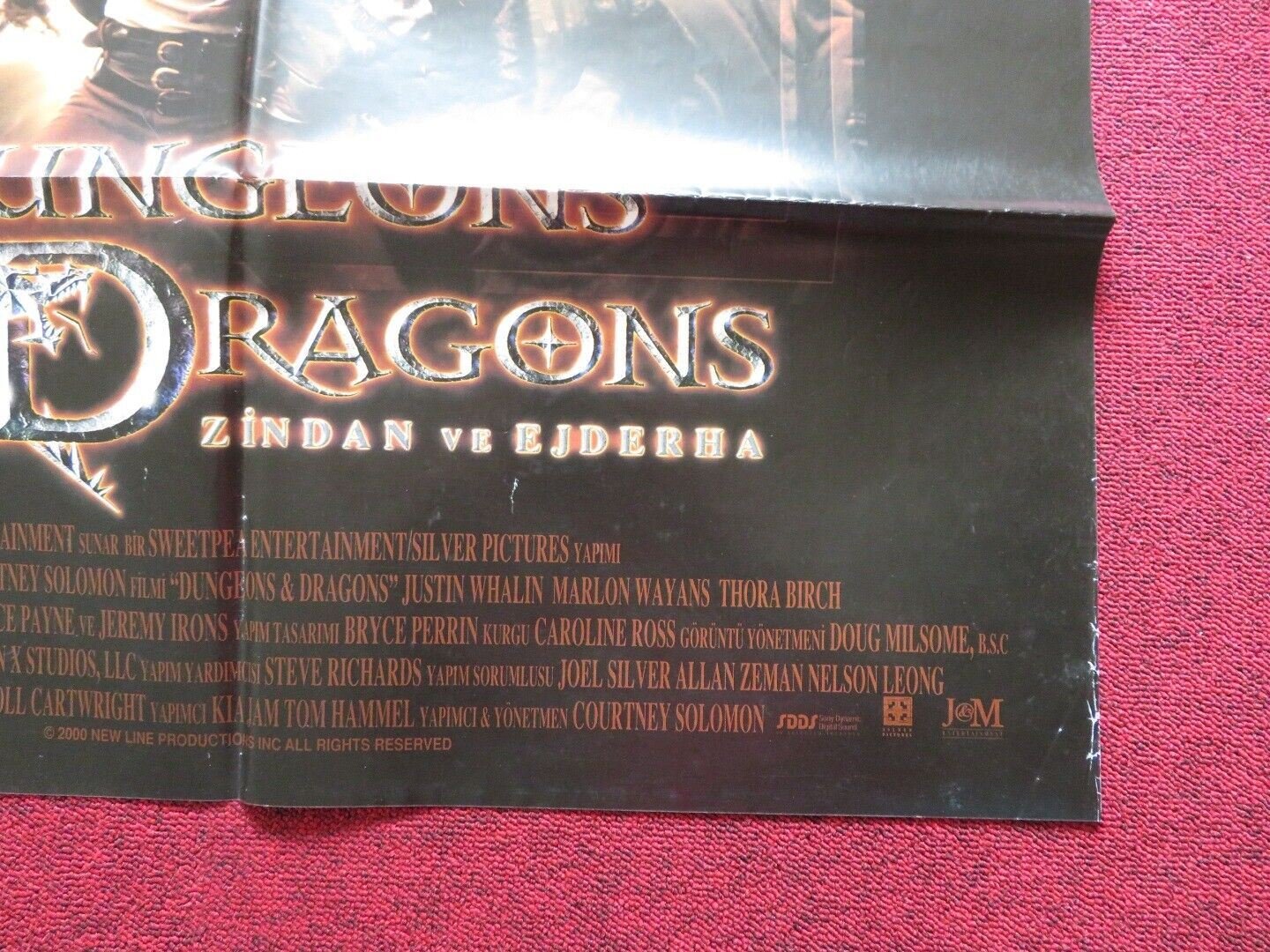 DUNGEONS & DRAGONS FOLDED TURKISH ONE SHEET POSTER JEREMY IRONS BRUCE PAYNE 2000 - Rendezvous Cinema