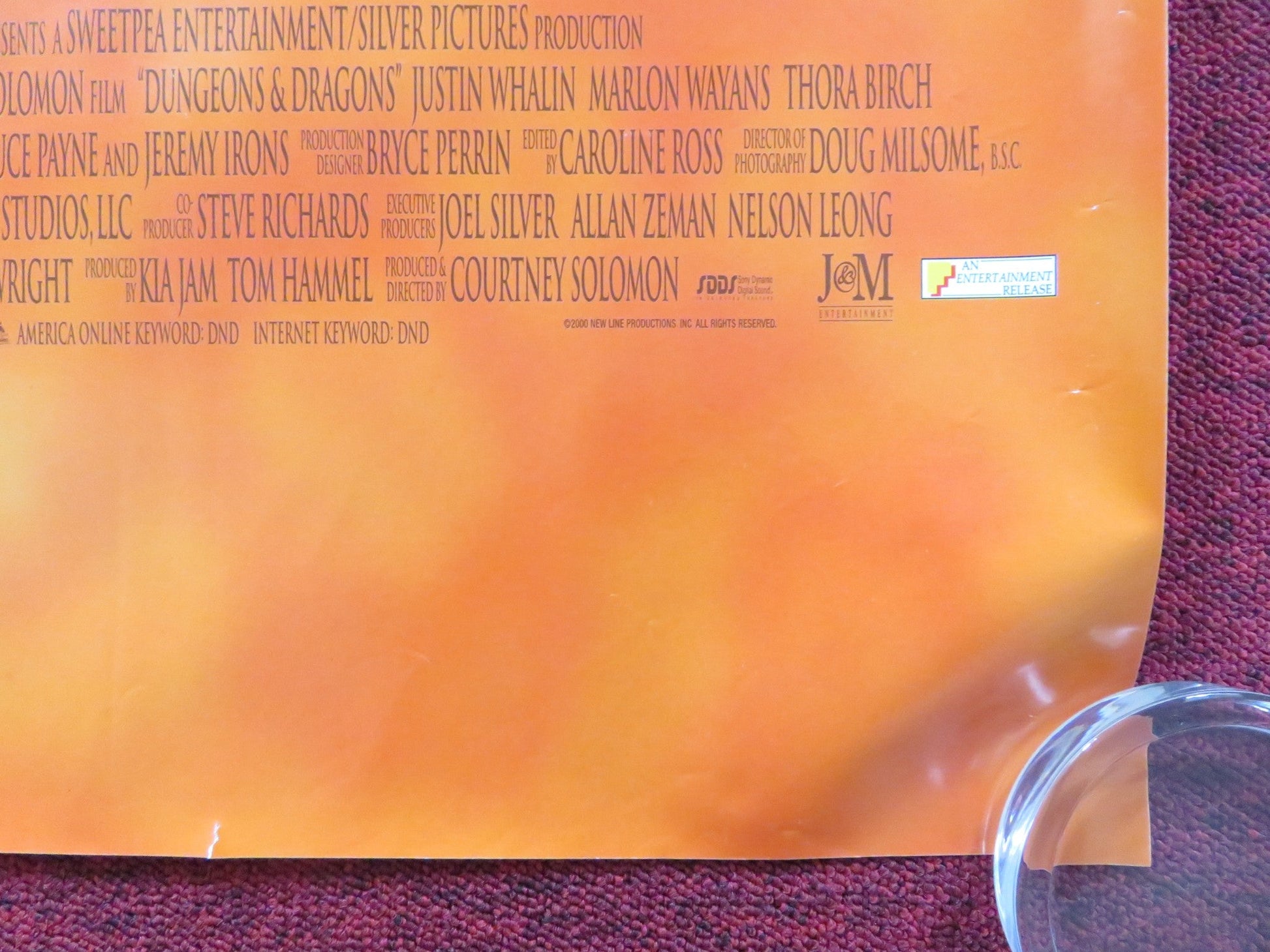 DUNGEONS & DRAGONS UK QUAD (30"x 40") ROLLED POSTER JEREMY IRONS T. BIRCH 2000 Rendezvous Cinema Movie posters