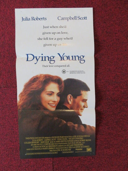 DYING YOUNG FOLDED AUSTRALIAN DAYBILL POSTER Julia Roberts Joel Schumacher 1991 Movie posters