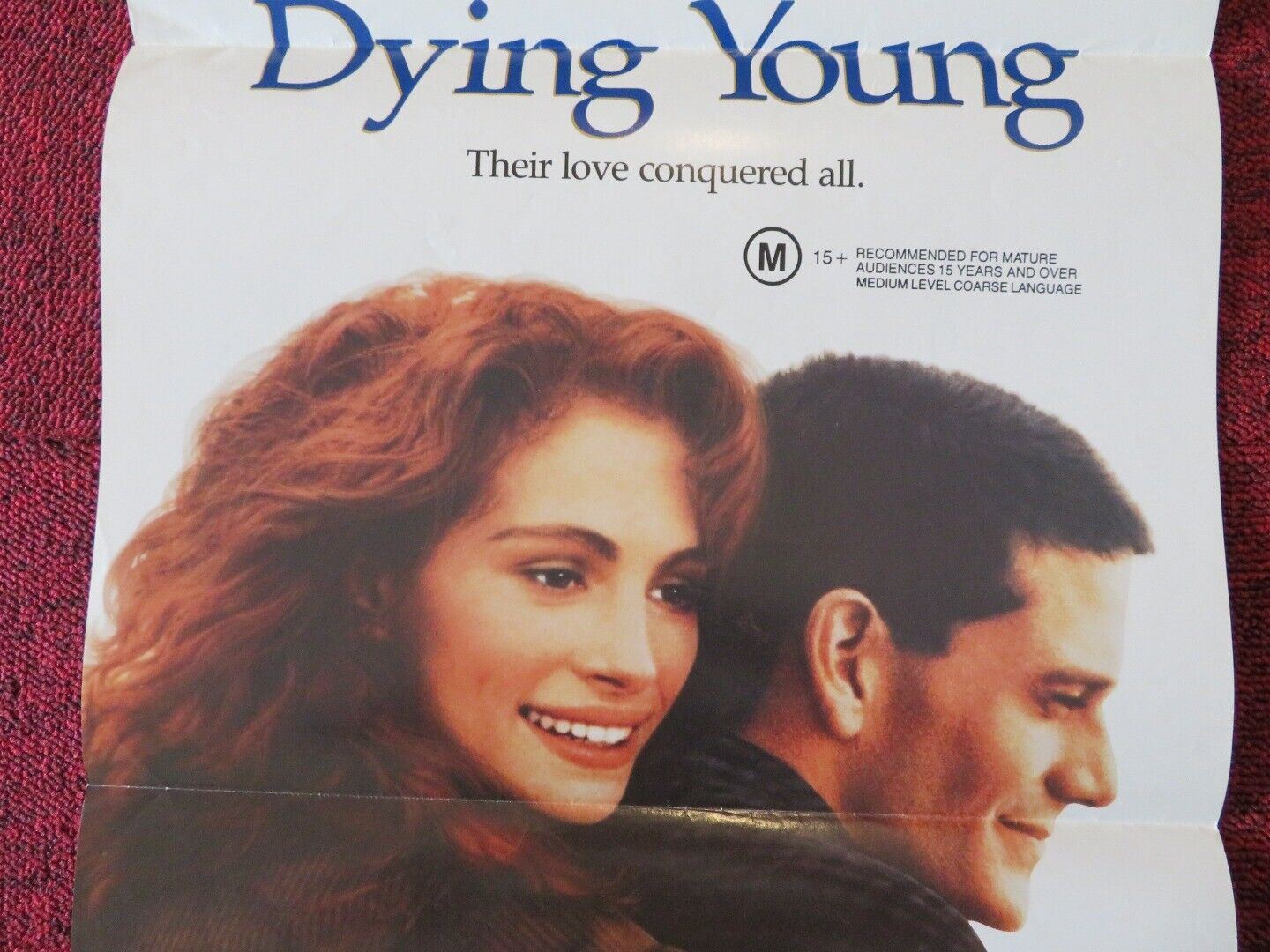 DYING YOUNG FOLDED AUSTRALIAN DAYBILL POSTER Julia Roberts Joel Schumacher 1991 Movie posters