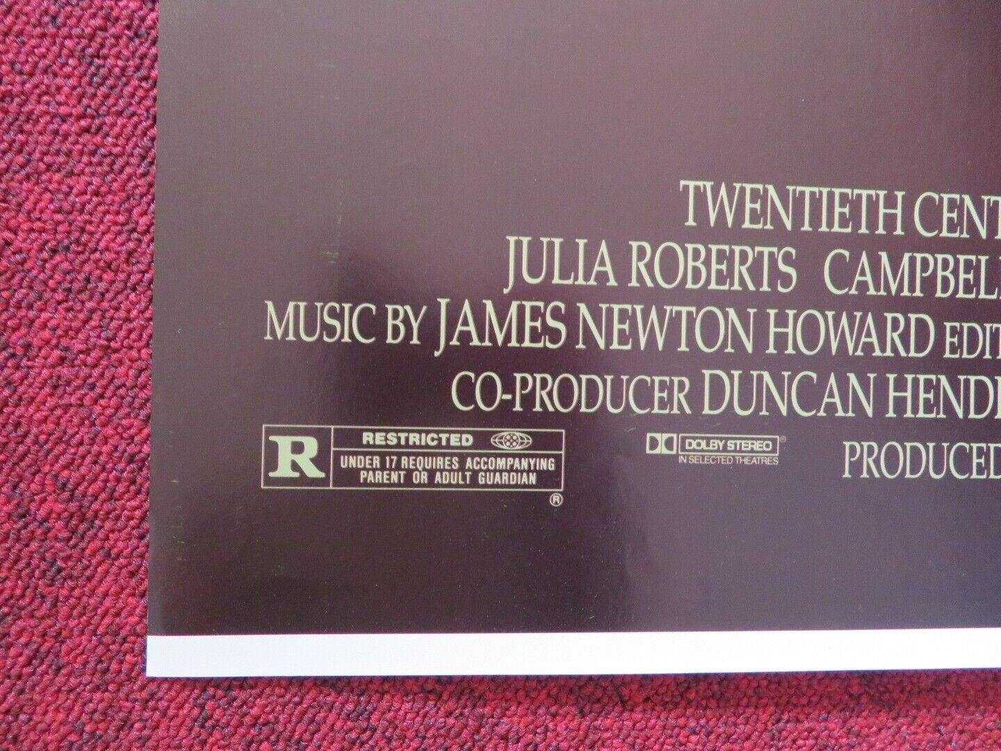 DYING YOUNG FOLDED US ONE SHEET POSTER JULIA ROBERTS CAMPBELL SCOTT 1991 Movie posters