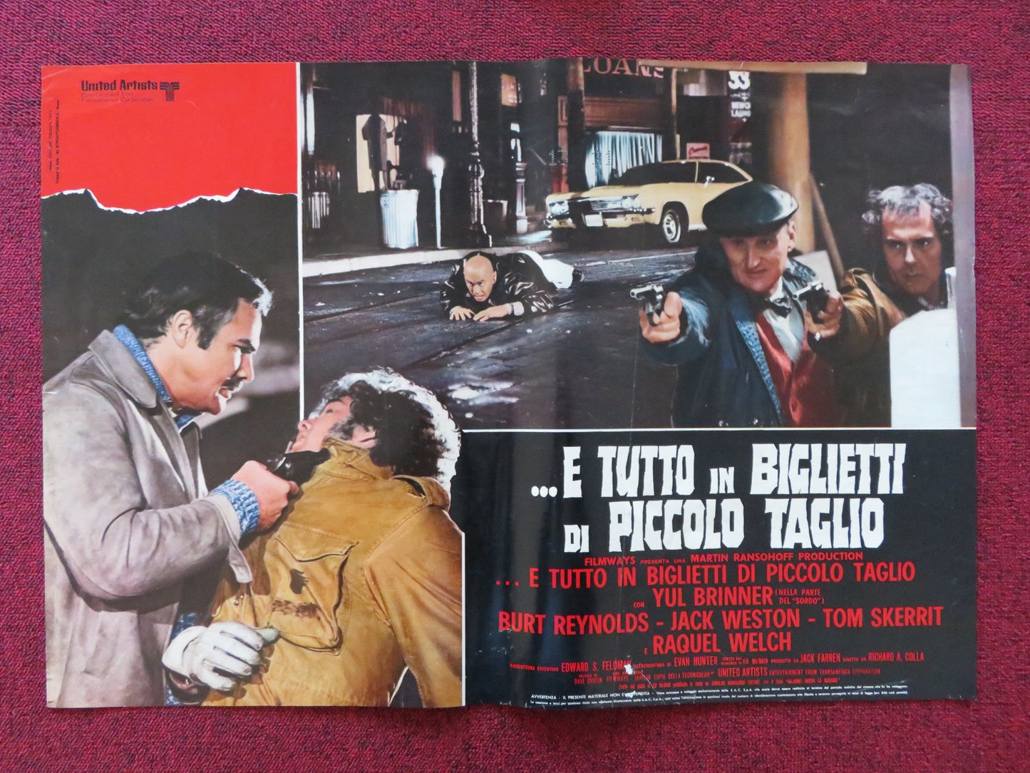 E TUTTO IN BIGLIETTI DI PICCOLO TAGLIO - A ITALIAN FOTOBUSTA POSTER REYNOLDS '72 Rendezvous Cinema Movie posters