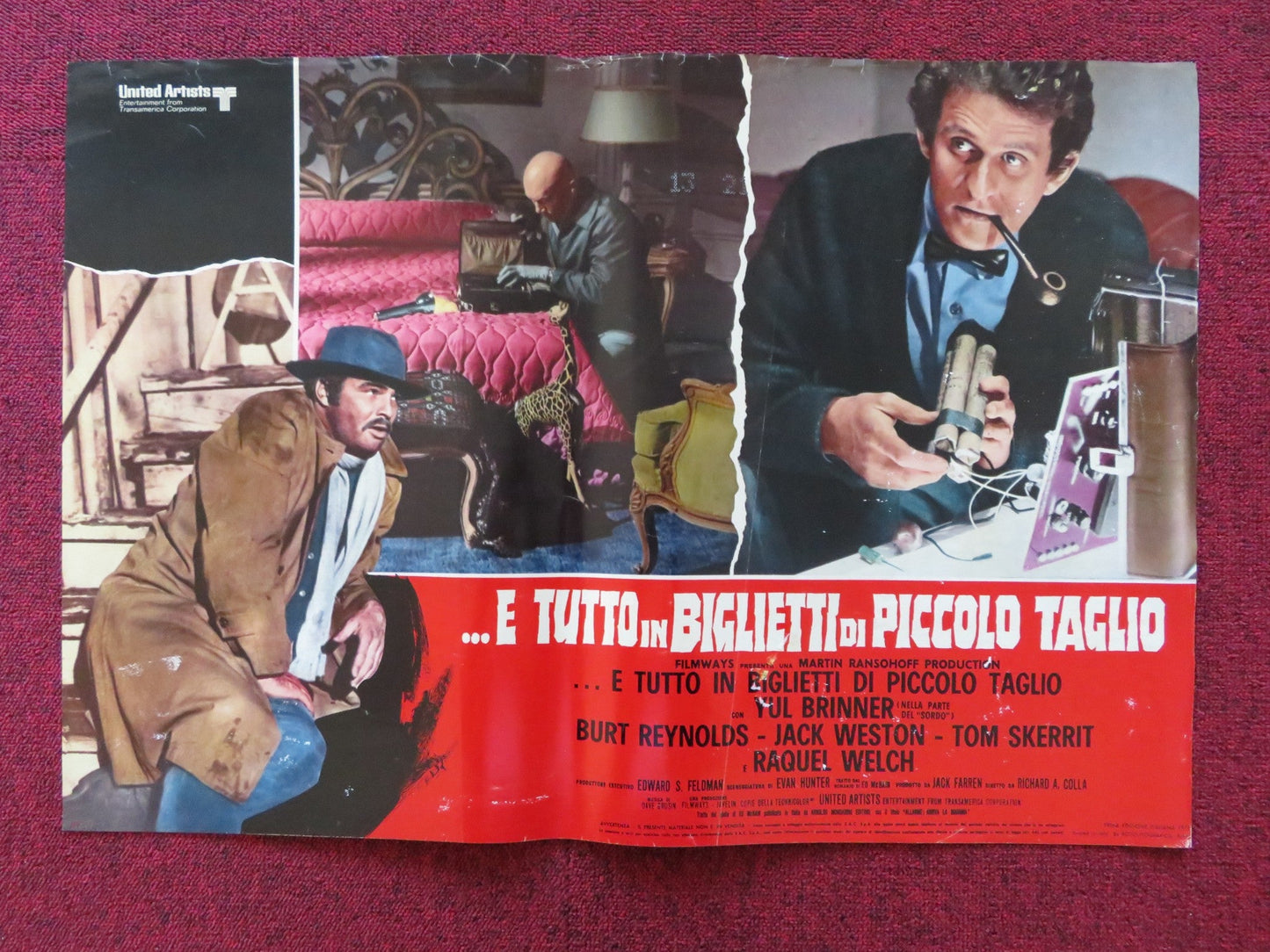 E TUTTO IN BIGLIETTI DI PICCOLO TAGLIO - B ITALIAN FOTOBUSTA POSTER REYNOLDS '72 Rendezvous Cinema Movie posters