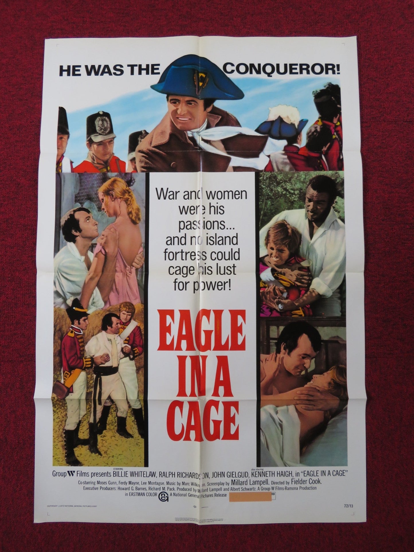 EAGLE IN A CAGE FOLDED US ONE SHEET POSTER BILLIE WHITELAW RALPH RICHARDSON 1972 Rendezvous Cinema Movie posters