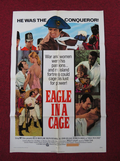 EAGLE IN A CAGE FOLDED US ONE SHEET POSTER BILLIE WHITELAW RALPH RICHARDSON 1972 Rendezvous Cinema Movie posters