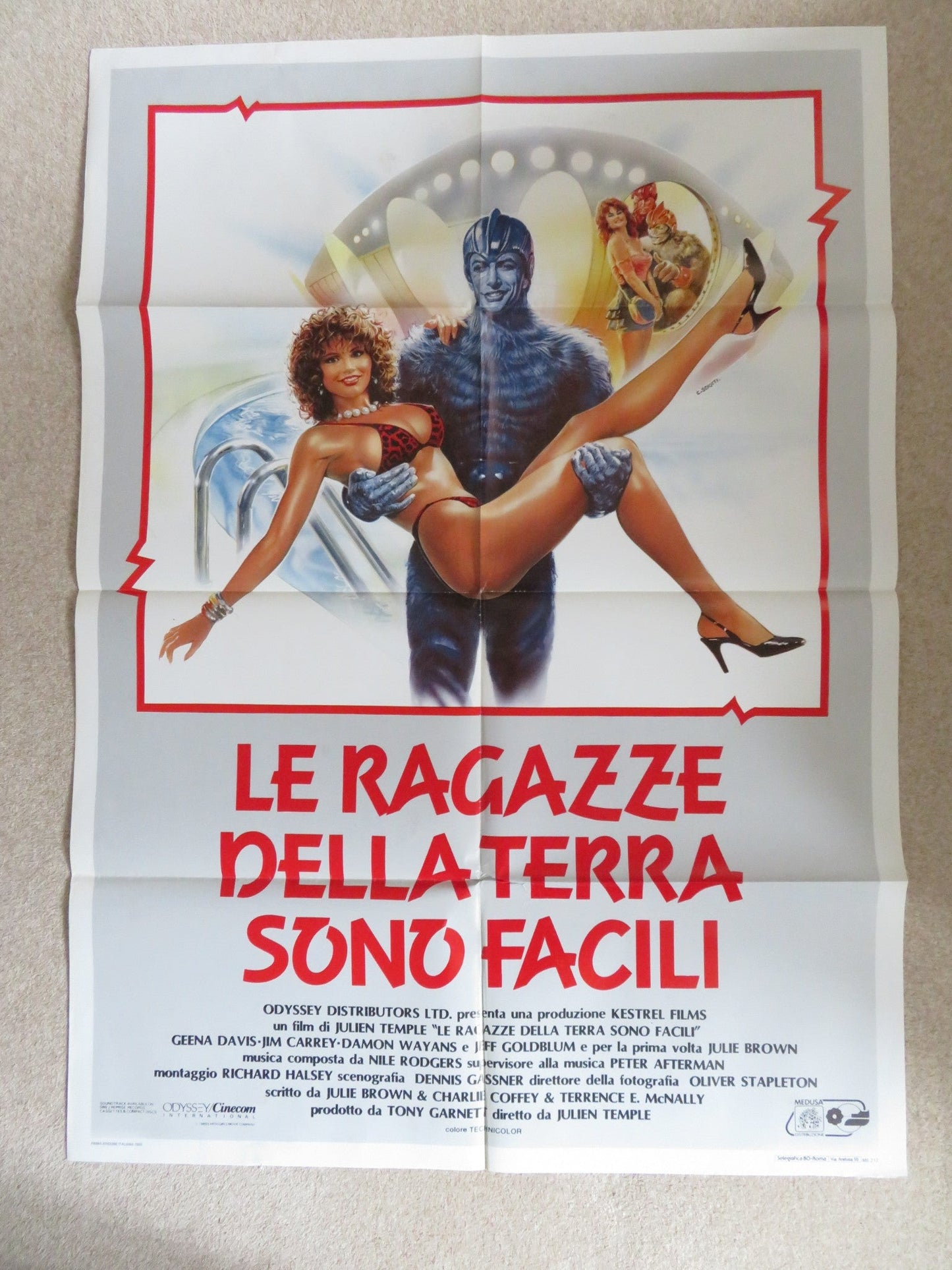 EARTH GIRLS ARE EASY ITALIAN 2 FOGLIO POSTER JEFF GOLDBLUM J. CAREY G.DAVIS 1988 Rendezvous Cinema Movie posters