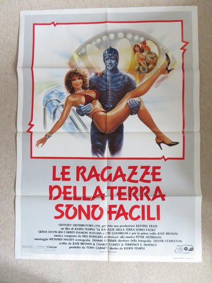 EARTH GIRLS ARE EASY ITALIAN 2 FOGLIO POSTER JEFF GOLDBLUM J. CAREY G.DAVIS 1988 Rendezvous Cinema Movie posters