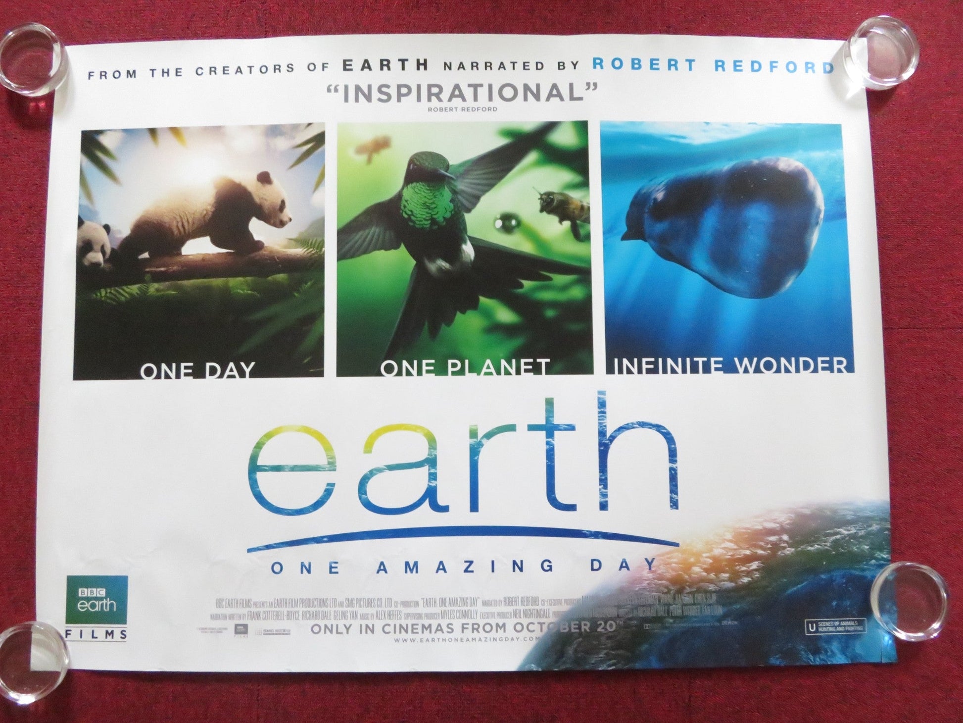 EARTH: ONE AMAZING DAY UK QUAD (30"x 40") ROLLED POSTER ROBERT REDFORD 2017 Rendezvous Cinema Movie posters