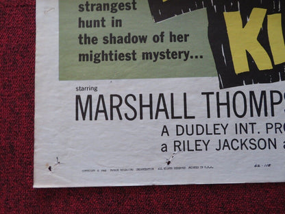 EAST OF KILIMANJARO FOLDED US ONE SHEET POSTER MARSHALL THOMPSON GABY ANDRE 1962 Movie posters