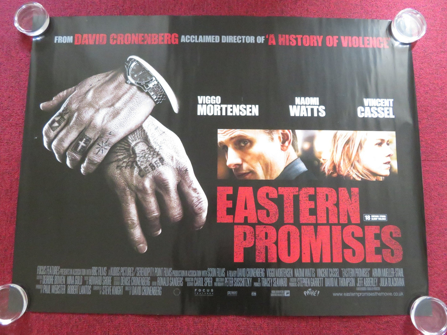 EASTERN PROMISES UK QUAD ROLLED POSTER CRONENBERG VIGGO MORTENSEN WATTS 2007 Rendezvous Cinema Movie posters