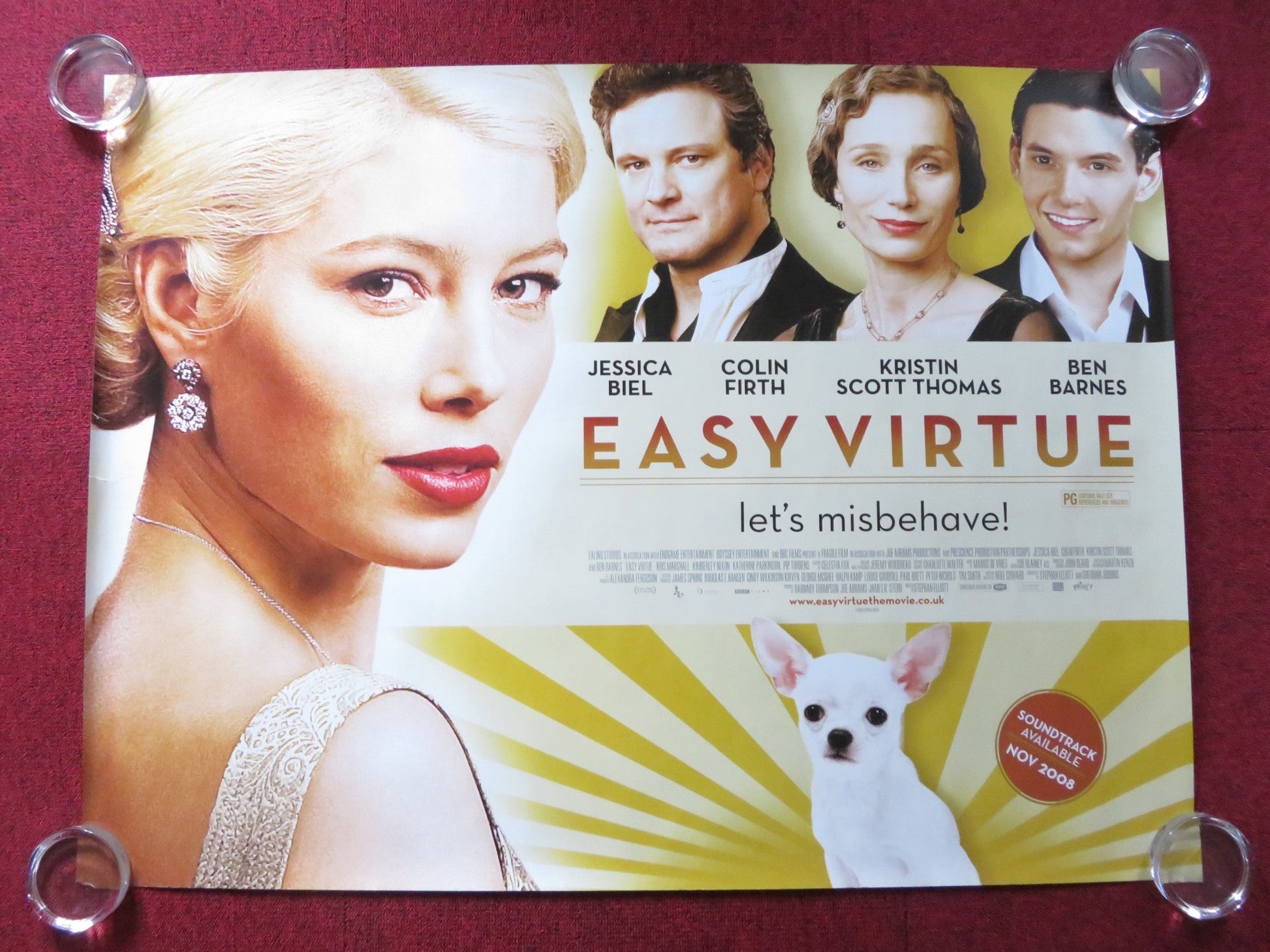 EASY VIRTUE - b UK QUAD (30"x 40") ROLLED POSTER JESSICA BIEL COLIN FIRTH 2008 Rendezvous Cinema Movie posters