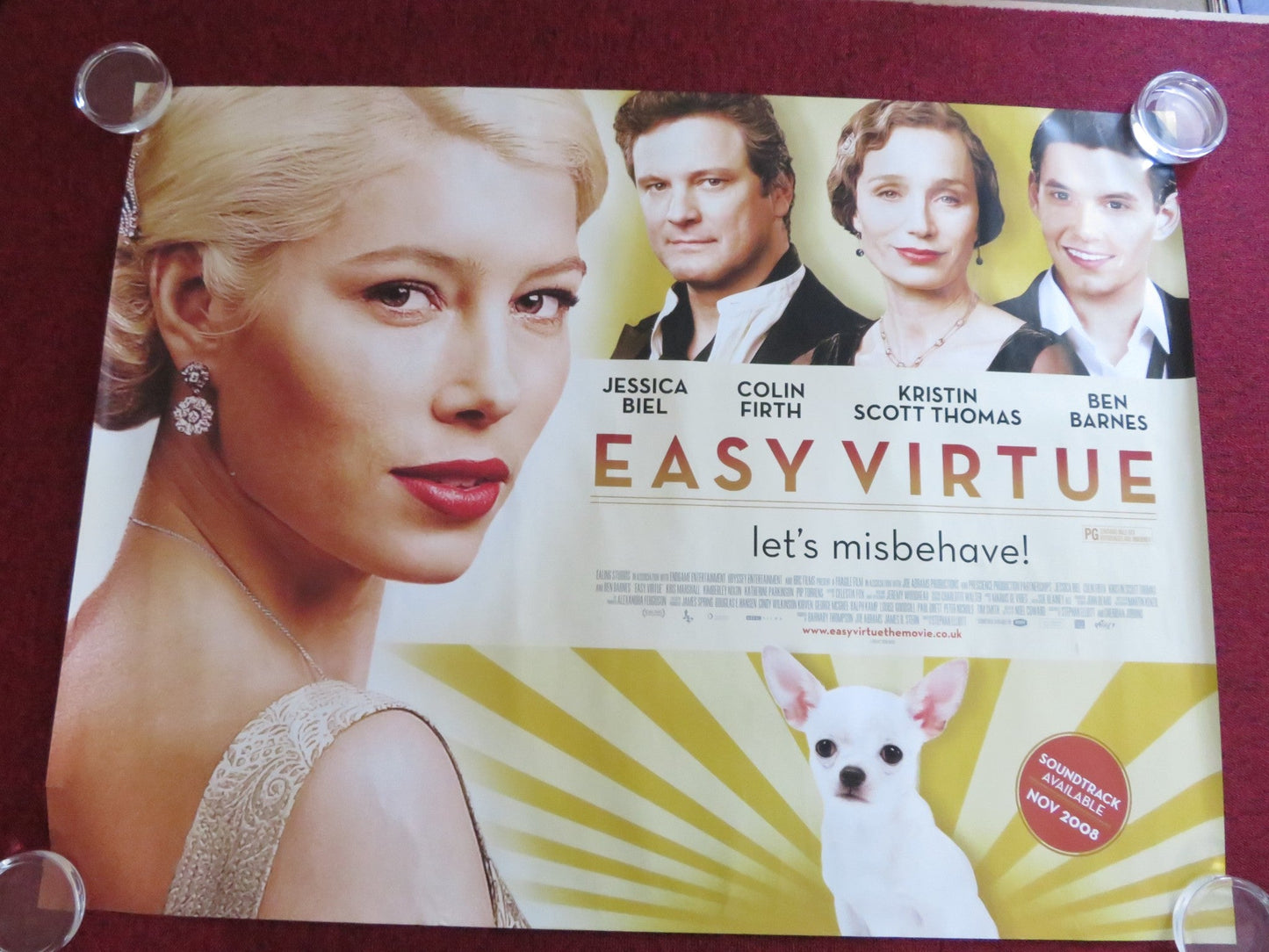 EASY VIRTUE UK QUAD ROLLED POSTER JESSICA BIEL COLIN FIRTH BEN BARNES 2008 Rendezvous Cinema Movie posters