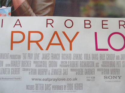 EAT PRAY LOVE UK QUAD ROLLED POSTER JULIA ROBERTS BILLY CRUDUP 2010 Rendezvous Cinema Movie posters