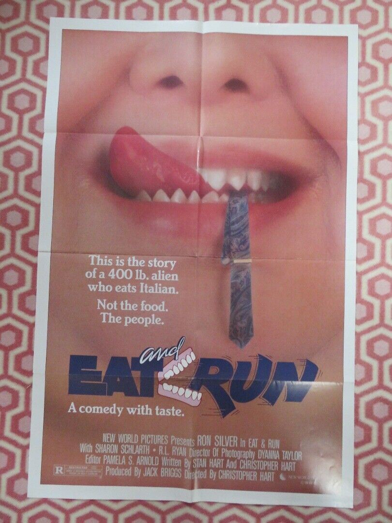 EAT & RUN FOLDED US ONE SHEET POSTER RON SILVER SHARON SCHLARTH 1986 Movie posters