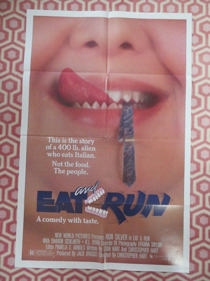 EAT & RUN FOLDED US ONE SHEET POSTER RON SILVER SHARON SCHLARTH 1986 Movie posters