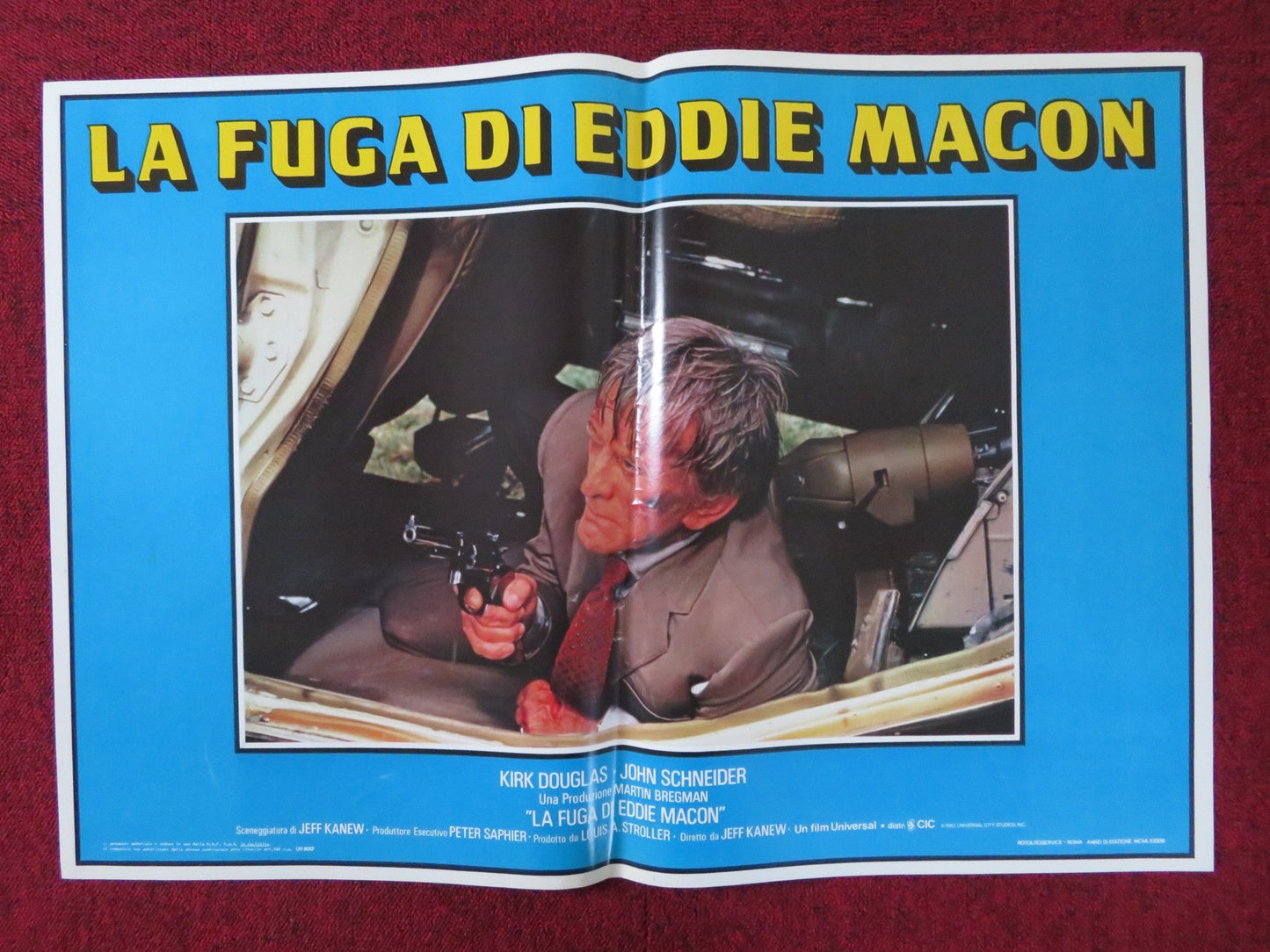 EDDIE MACON'S RUN - B ITALIAN FOTOBUSTA POSTER KIRK DOUGLAS JOHN SCHNEIDER 1983 Rendezvous Cinema Movie posters