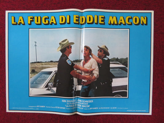 EDDIE MACON'S RUN - D ITALIAN FOTOBUSTA POSTER KIRK DOUGLAS JOHN SCHNEIDER 1983 Rendezvous Cinema Movie posters