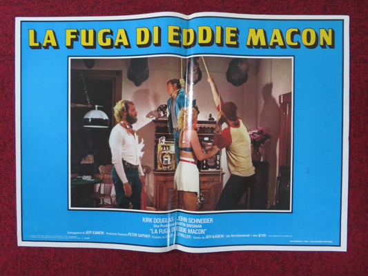 EDDIE MACON'S RUN - E ITALIAN FOTOBUSTA POSTER KIRK DOUGLAS JOHN SCHNEIDER 1983 Rendezvous Cinema Movie posters
