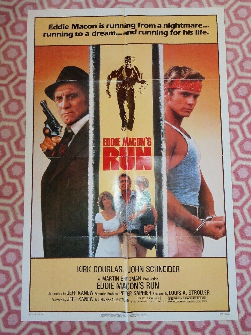 EDDIE MACON'S RUN FOLDED US ONE SHEET POSTER KIRK DOUGLAS JOHN SCHNEIDER 1983 Movie posters