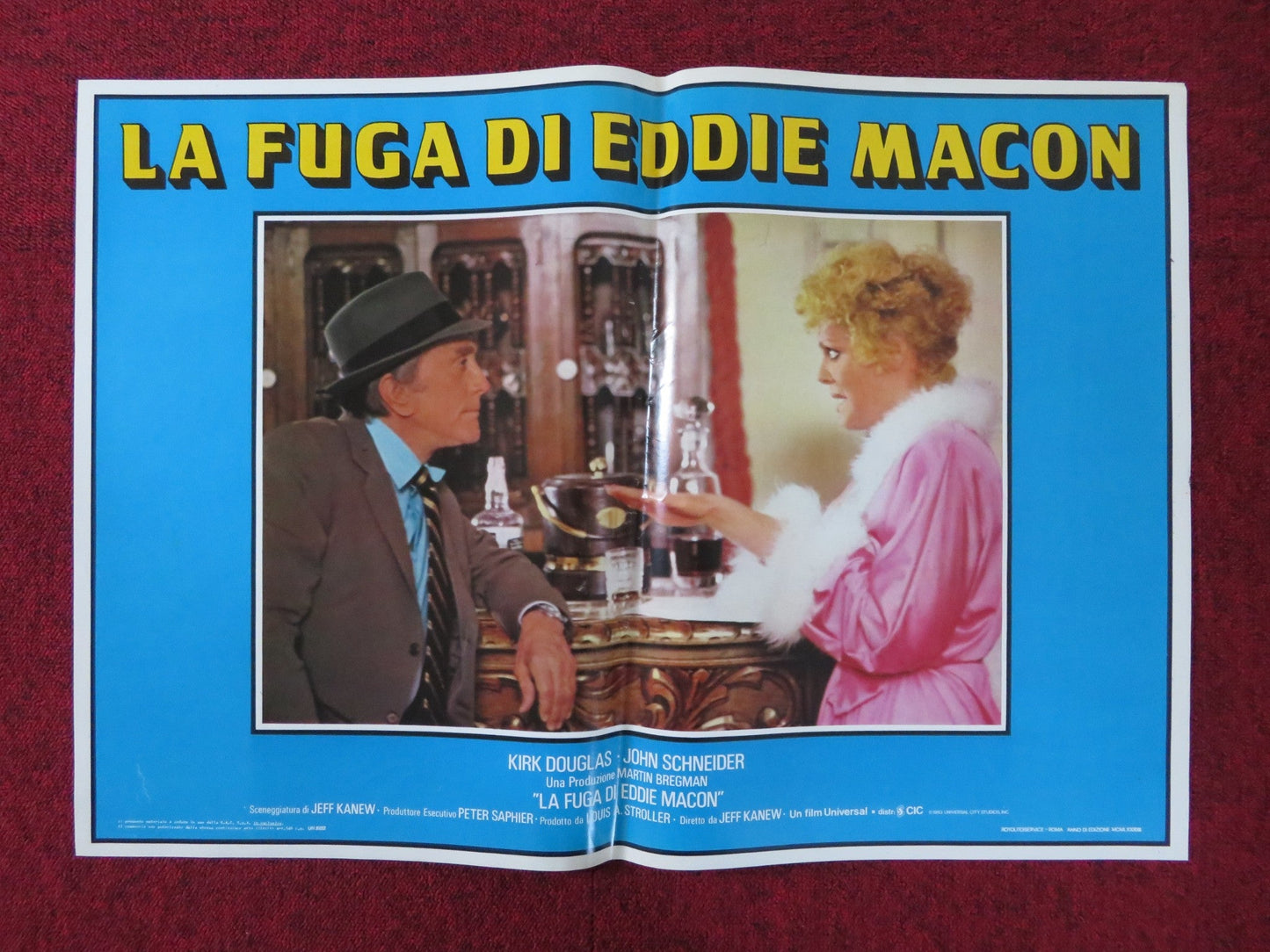 EDDIE MACON'S RUN - G ITALIAN FOTOBUSTA POSTER KIRK DOUGLAS JOHN SCHNEIDER 1983 Rendezvous Cinema Movie posters