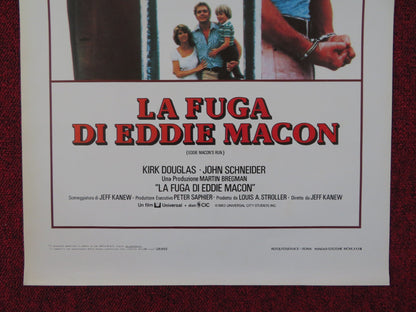 EDDIE MACON'S RUN ITALIAN LOCANDINA POSTER KIRK DOUGLAS JOHN SCHNEIDER 1983 Rendezvous Cinema Movie posters