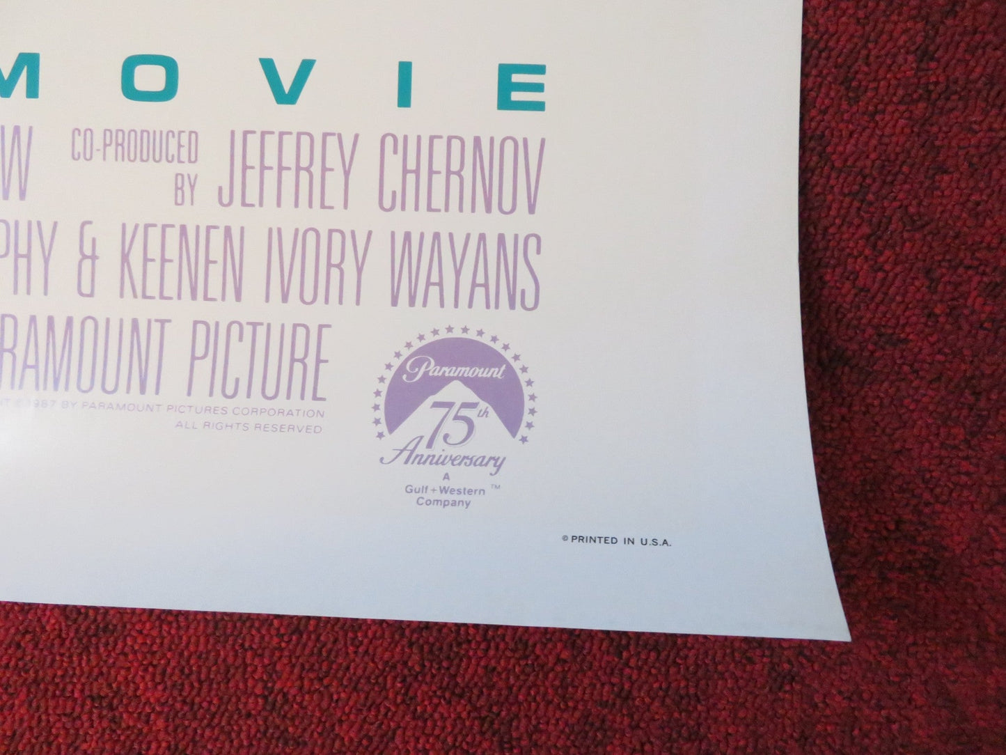 EDDIE MURPHY: RAW FOLDED US ONE SHEET POSTER SAMUEL L. JACKSON 1987 Rendezvous Cinema Movie posters