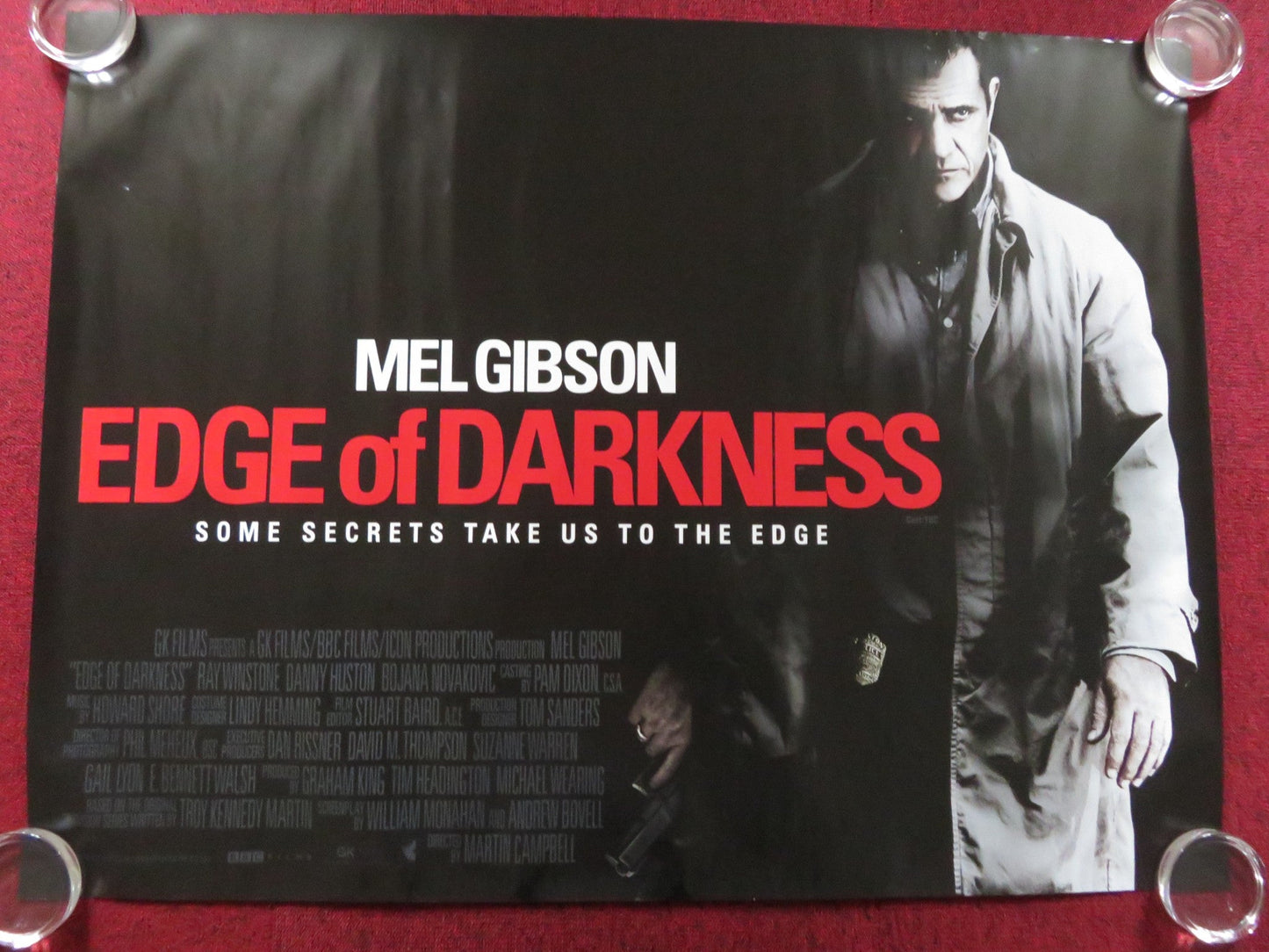 EDGE OF DARKNESS - B UK QUAD (30"x 40") ROLLED POSTER MEL GIBSON 2010 Rendezvous Cinema Movie posters