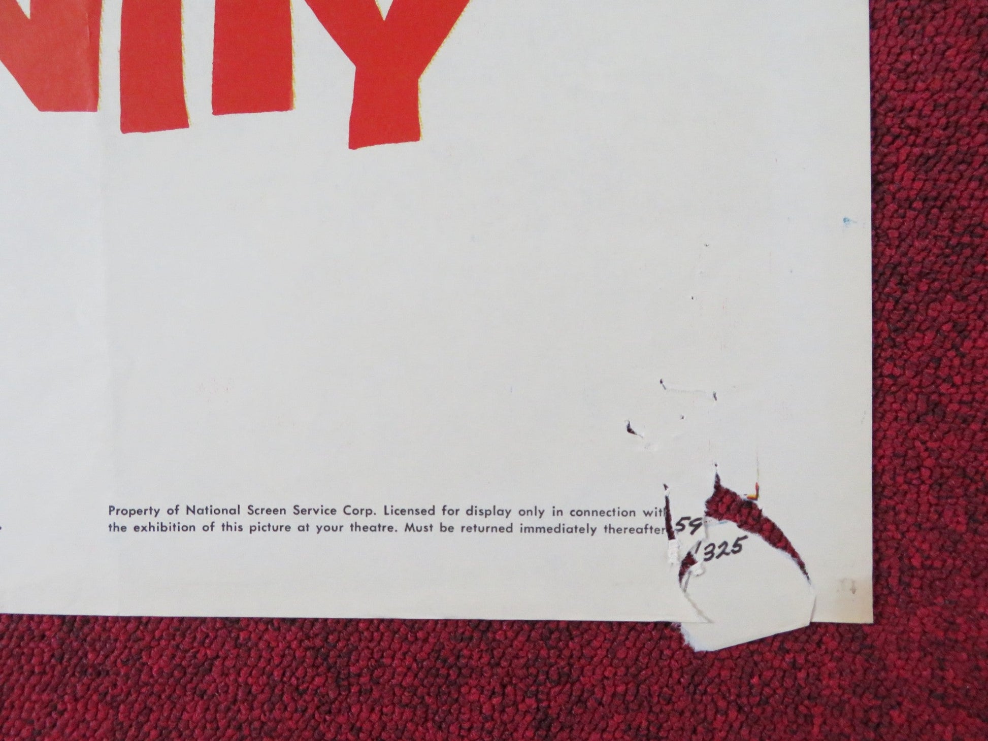 EDGE OF ETERNITY FOLDED US ONE SHEET POSTER CORNEL WILDE VICTORIA SHAW 1959 Rendezvous Cinema Movie posters