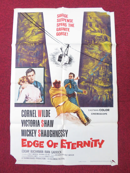 EDGE OF ETERNITY FOLDED US ONE SHEET POSTER CORNEL WILDE VICTORIA SHAW 1959 Rendezvous Cinema Movie posters