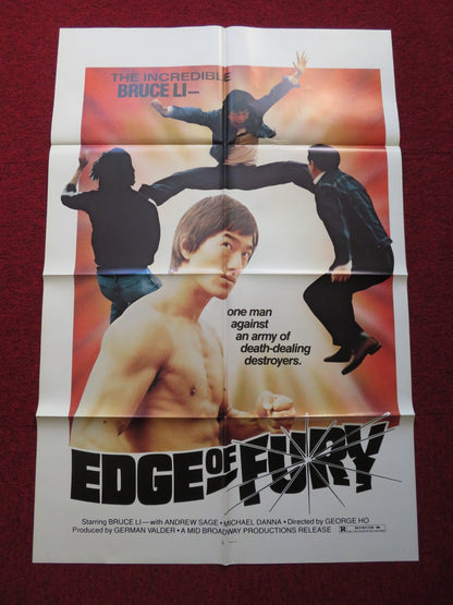 EDGE OF FURY FOLDED US ONE SHEET POSTER BRUCE LI KUNG FU ANDREW SAGE 1978 Rendezvous Cinema Movie posters