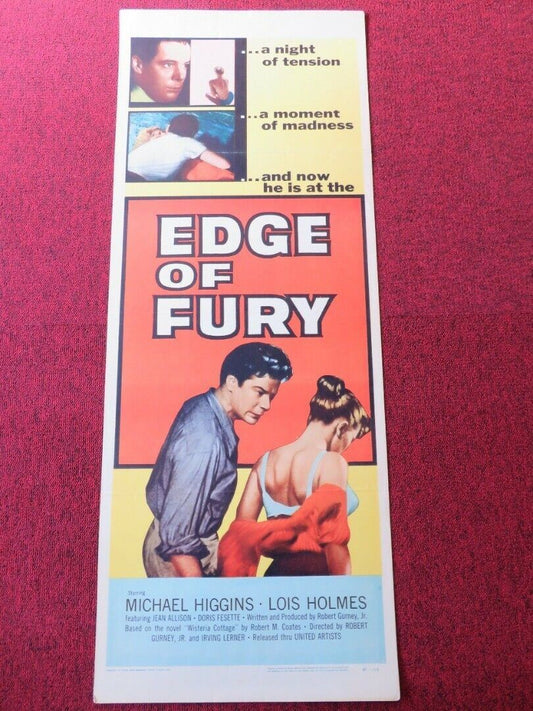 EDGE OF FURY US INSERT (14"x 36") POSTER MICHAEL HIGGINS LOIS HOLMES 1957 Movie posters